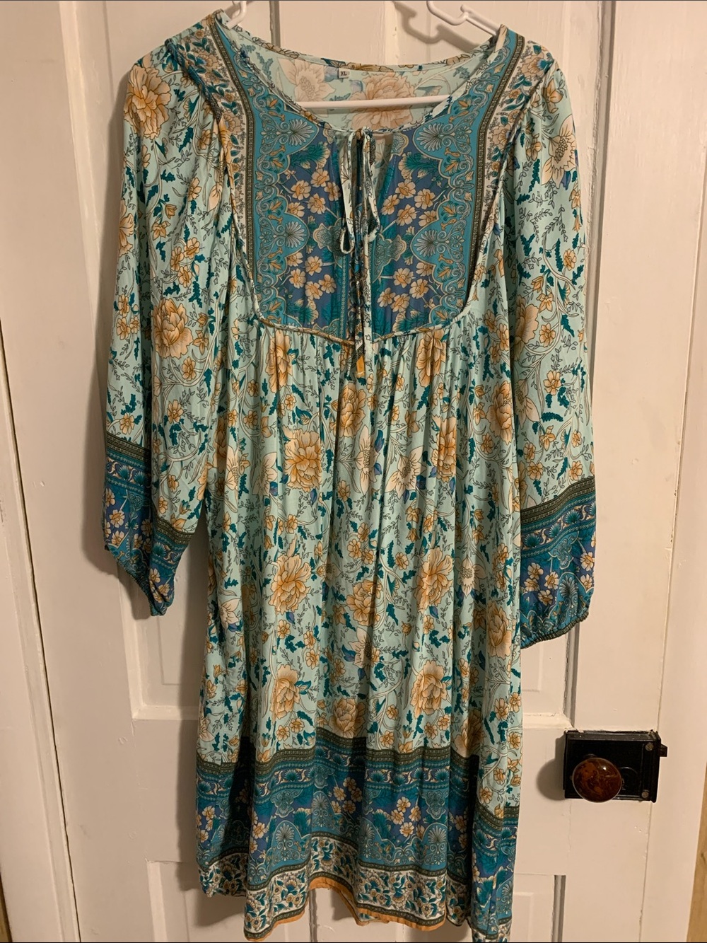 Boho Lantern Dress 3/4 Sleeve Cute Summer Casual